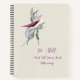 Graceful botanical bird notebook