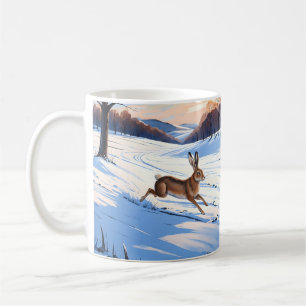 Graceful Bounds of Hare : Full of Winter Joy Coffee Mug