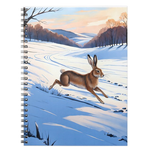 Graceful Bounds of Hare : Full of Winter Joy Notebook (Front)
