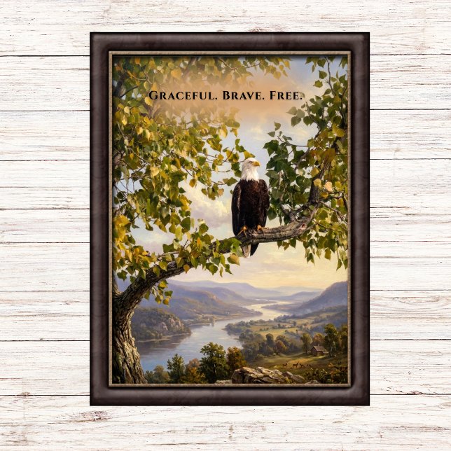 Graceful Brave Free Bald Eagle USA Pride Poster (Creator Uploaded)
