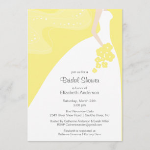 Graceful Bridal Shower Invitation Jaune