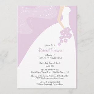 Graceful Bride Bridal Shower Invitation laveder