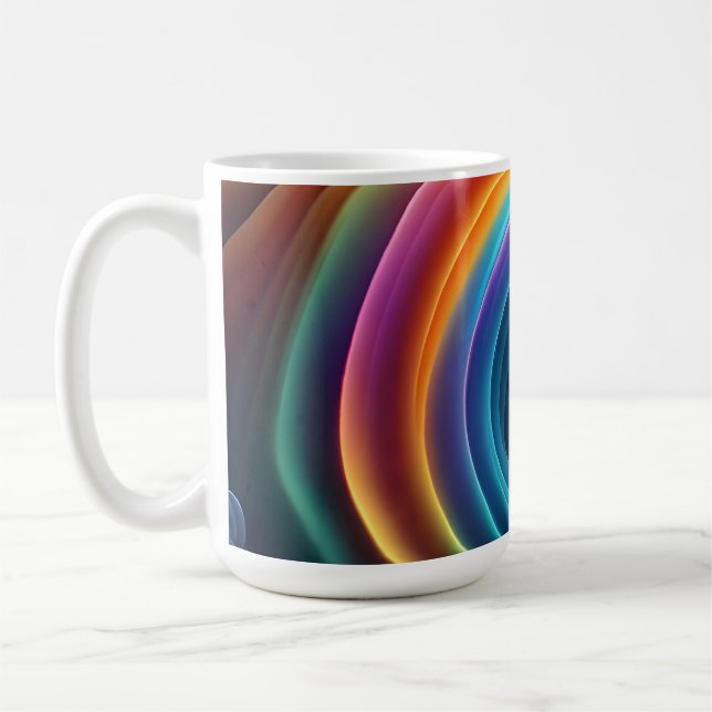 Graceful Bright Rainbow Waterfall Coffee Mug (Left)