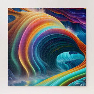 Graceful Bright Rainbow Waterfall Jigsaw Puzzle