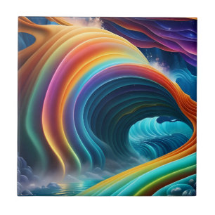 Graceful Bright Rainbow Waterfall Tile
