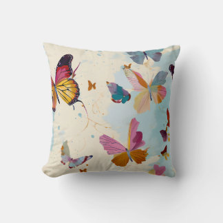Graceful Butterfly Flight Pillow – Vibrant
