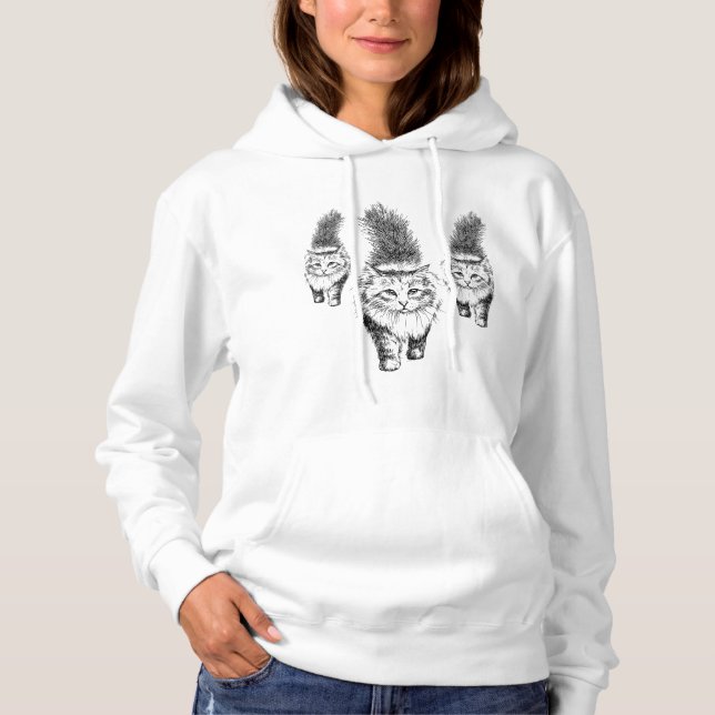 Graceful Cat Stroll Hoodie (Front)
