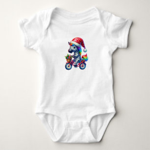 Graceful Christmas Zebra Baby Bodysuit