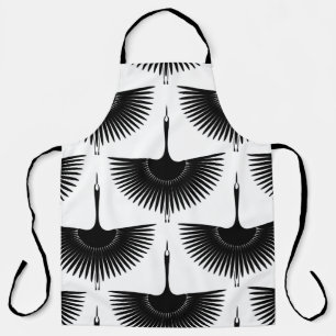 Graceful Crane: Oriental Bird Pattern Apron