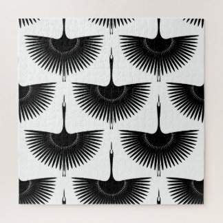 Graceful Crane: Oriental Bird Pattern Jigsaw Puzzle