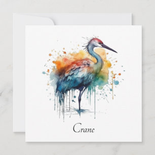 Graceful Crane: Watercolor Art, custom