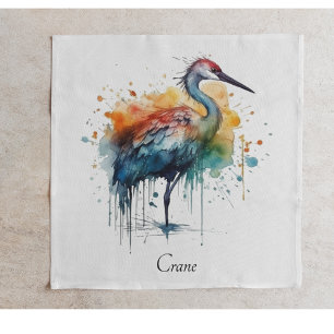 Graceful Crane: Watercolor Art, custom Napkin
