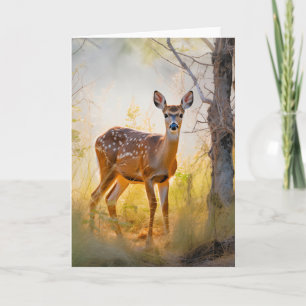 Graceful Deer in the Forest Nature Design Card