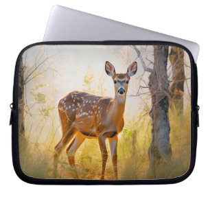 Graceful Deer in the Forest Nature Design Laptop Sleeve