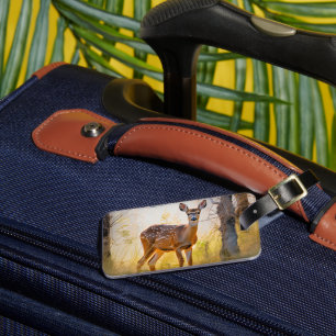 Graceful Deer in the Forest Nature Design Luggage Tag
