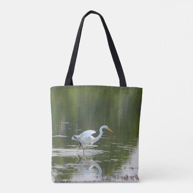Graceful Egret Tote Bag (Back)