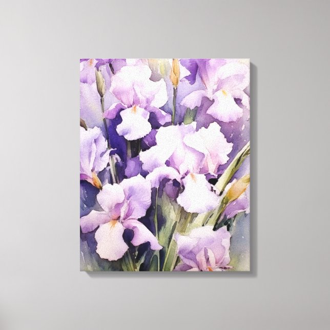 Graceful Elegance of Irises Canvas Print (Front)