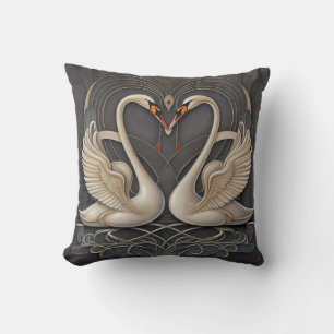Graceful Elegance: Swan Throw Pillow
