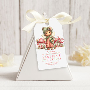 Graceful Fairy 2nd Birthday Pink Flowers Favour  Gift Tags