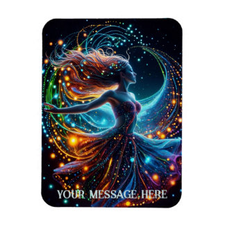 Graceful female galaxy dancer magnet