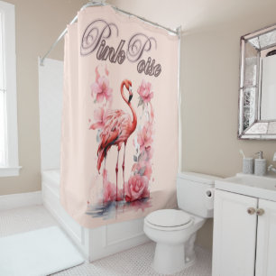 Graceful Flamingo Walk Pink & Floral Design
