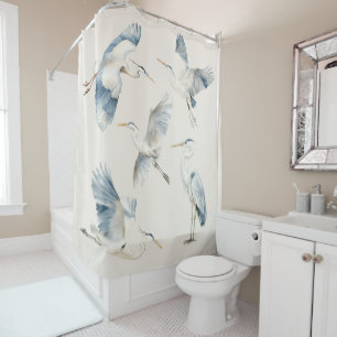 Graceful Flying Blue Herons Cream