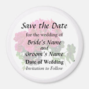 Graceful Geraniums Save the Date Magnet