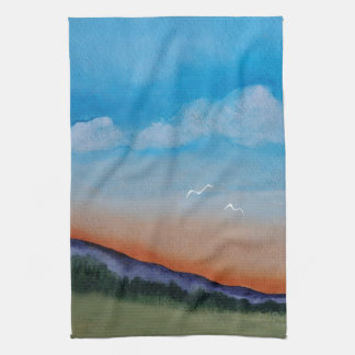 Graceful Gloing Hills Kitchen Towel