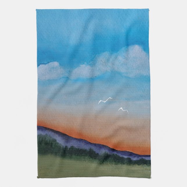 Graceful Gloing Hills Kitchen Towel (Vertical)