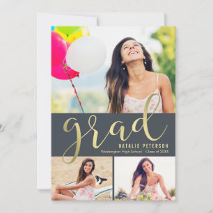 Graceful Glow EDITABLE COLOR Graduation Photo Card