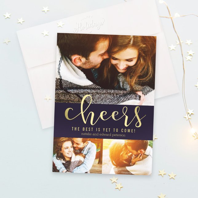 Graceful Glow EDITABLE COLOR New Year Photo Cards (Creator Uploaded)