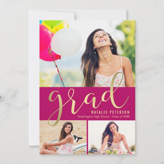 Graceful Glow EDITABLE COULEUR Carte photo de grad (Devant)