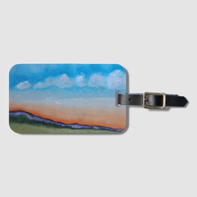 Graceful Glowing Sunset Hills Luggage Tag (Front Horizontal)