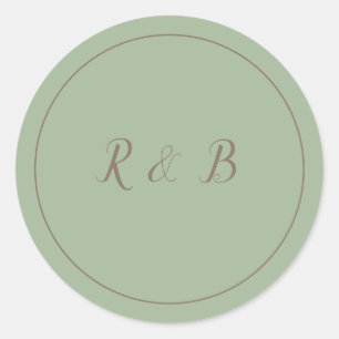 Graceful Green and Brown Classic Round Sticker