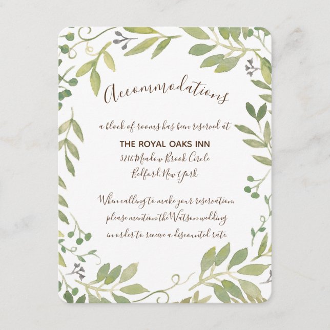Graceful Greenery Enclosure Card (Front)