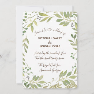 Graceful Greenery Wedding Invitation
