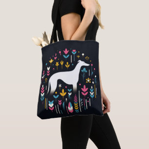Graceful Greyhound Blossoms Tote Bag