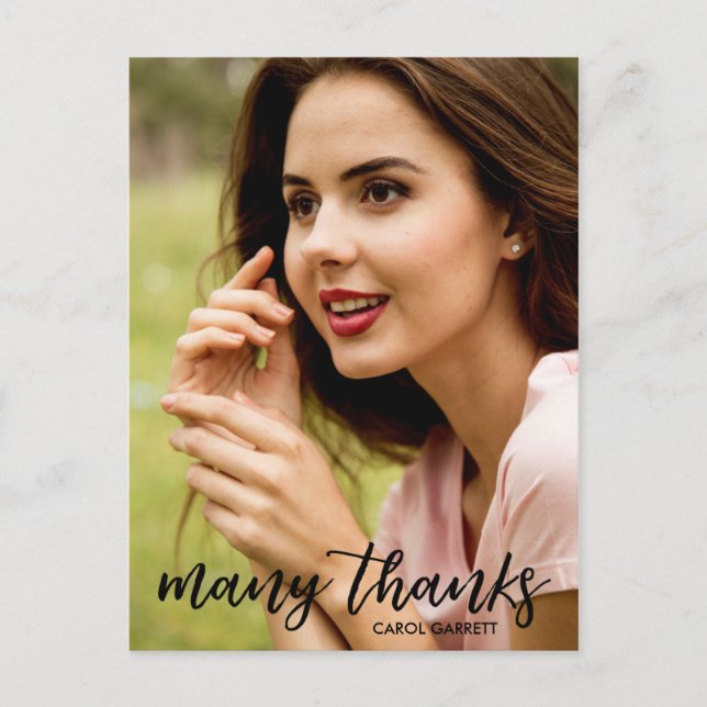 Graceful hand Lettered Graduation Thank You Postcard (Front)