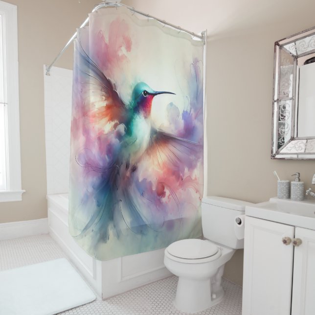 Graceful Hummingbird in Watercolor (In Situ)