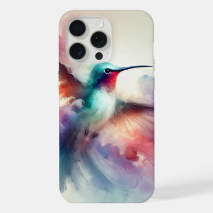 Graceful Hummingbird in Watercolor iPhone 15 Pro Max Case