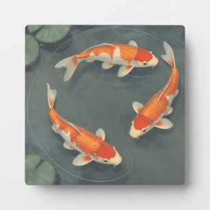 Graceful Koi Fish Pond Serenity Design Plaque