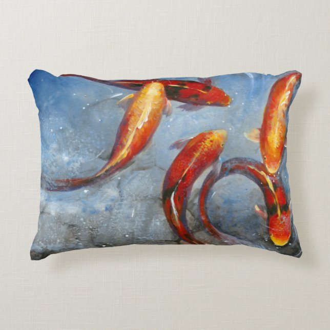 Graceful Koi I Decorative Pillow (Front)