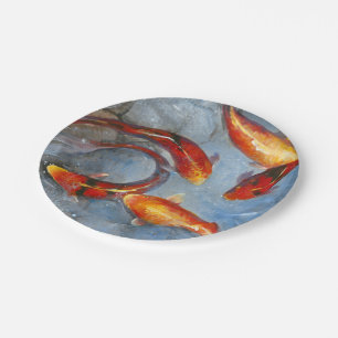 Graceful Koi I Paper Plate