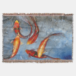 Graceful Koi I Throw Blanket