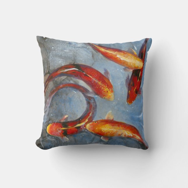 Graceful Koi I Throw Pillow (Front)