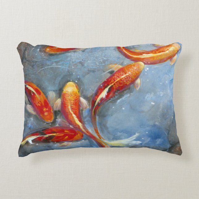 Graceful Koi II Accent Pillow (Front)