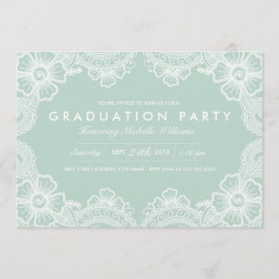 Graceful Lace Grad Party Invitation