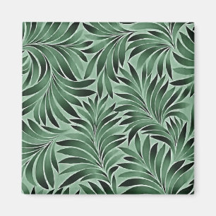 Graceful Leaves Jade And Marine Green Shades Magnet