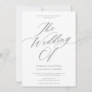 Graceful Modern Script Wedding Invitation