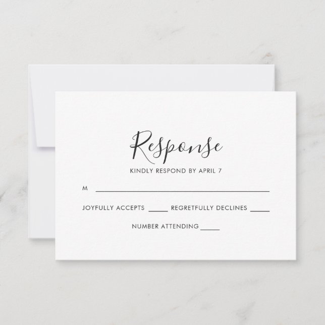 Graceful Palms Wedding Rsvp Card (Front)